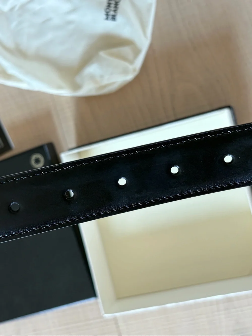 NEW in box and tags!! Mont Blanc Black Leather Men's Belt